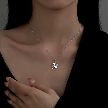 Sterling Silver Lucky Four-Leaf Clover Necklace