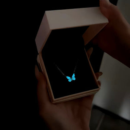 Sterling Silver Luminous Butterfly Necklace