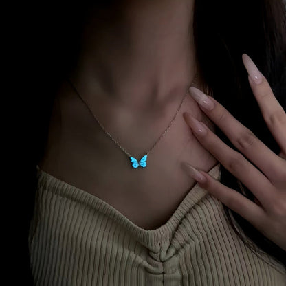 Sterling Silver Luminous Butterfly Necklace