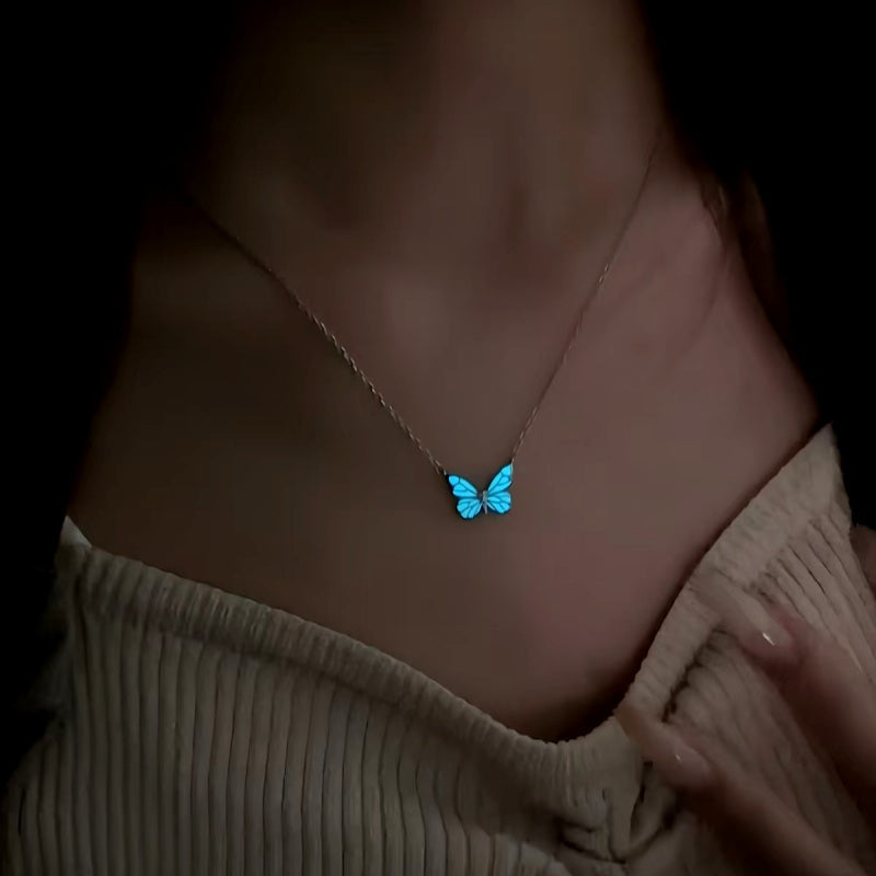 Sterling Silver Luminous Butterfly Necklace