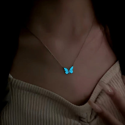 Sterling Silver Luminous Butterfly Necklace