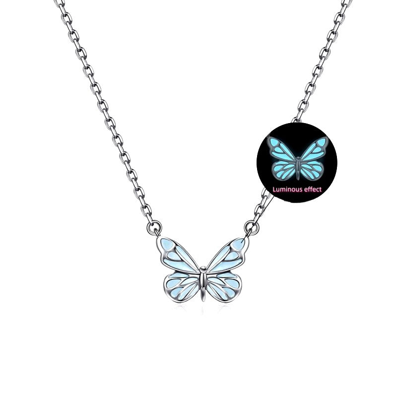 Sterling Silver Luminous Butterfly Necklace