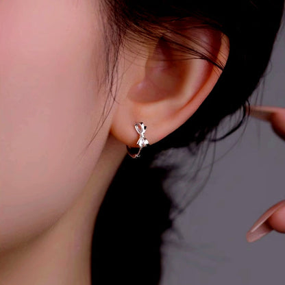Sterling Silver Luxury Bow Earrings