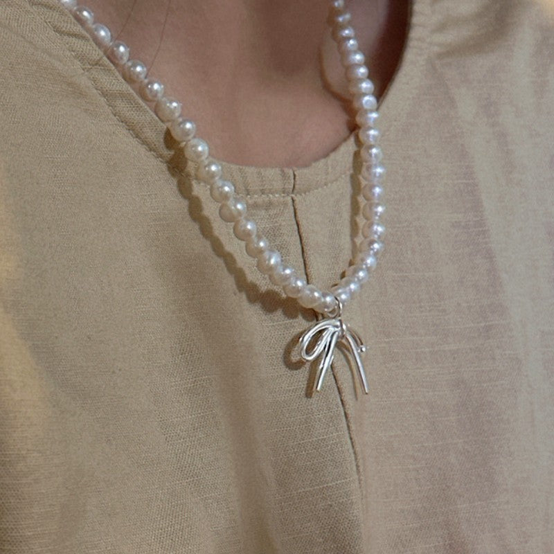 Sterling Silver Luxury Bow Necklace Ring Earring Sets