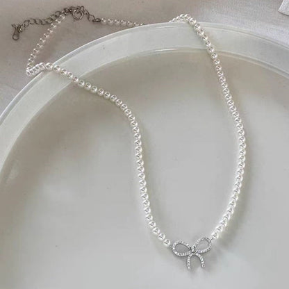 Sterling Silver Luxury Bow Necklaces