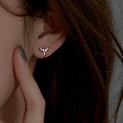 Sterling Silver Luxury Diamond Fishtail Earrings