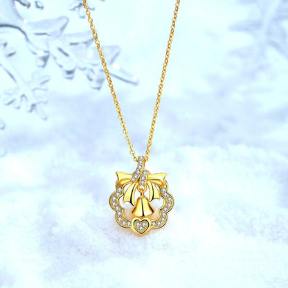 Sterling Silver Luxury Diamond Lucky Wreath Heart Necklace