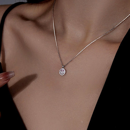Sterling Silver Luxury Diamond Smiley Face Necklace