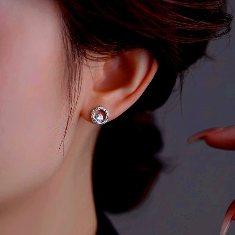 Sterling Silver Luxury Diamond Studs