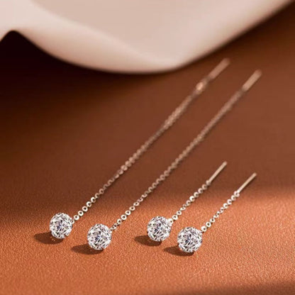 Sterling Silver Luxury Diamond Threader Earrings