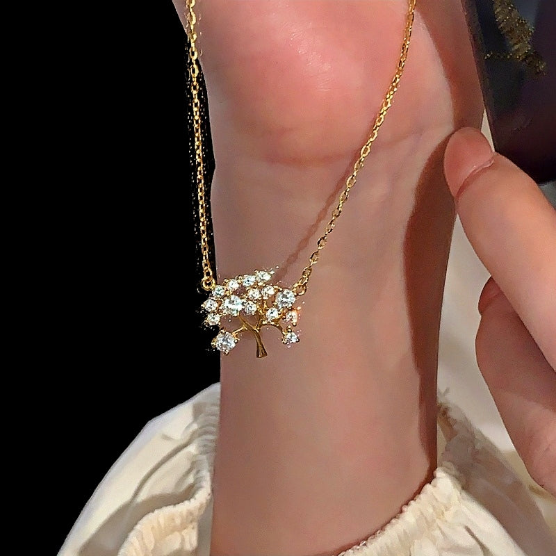 Sterling Silver Luxury Diamond Wishing Tree Necklace