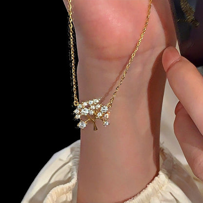 Sterling Silver Luxury Diamond Wishing Tree Necklace