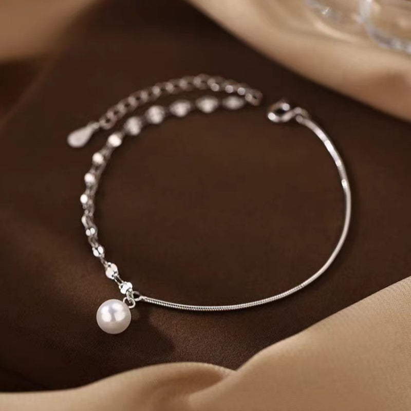 Sterling Silver Luxury Pearl Double-Layer Bracelets