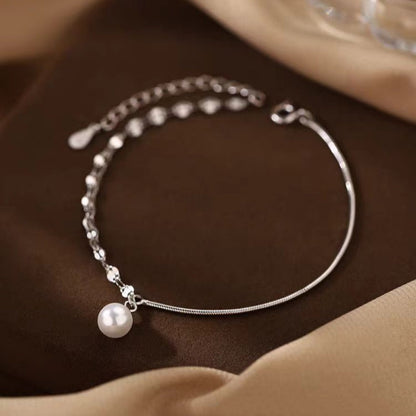 Sterling Silver Luxury Pearl Double-Layer Bracelets