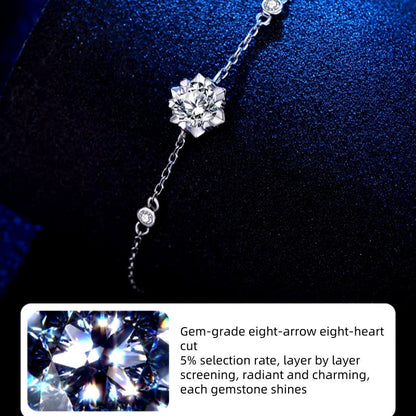 Sterling Silver Luxury Snowflake Moissanite Bracelets