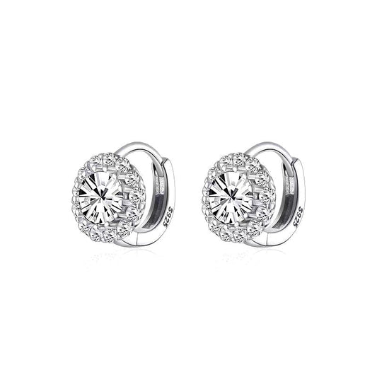 Sterling Silver Luxury Star Dot Zircon Earrings