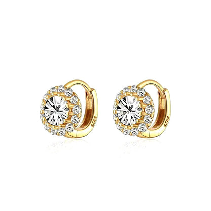 Sterling Silver Luxury Star Dot Zircon Earrings