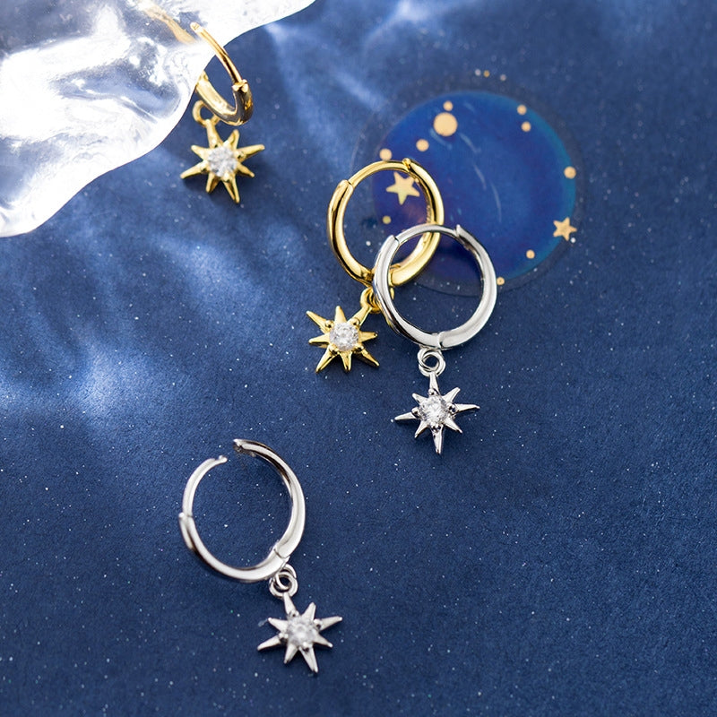 Sterling Silver Luxury Star Earrings
