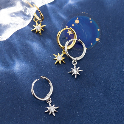 Sterling Silver Luxury Star Earrings