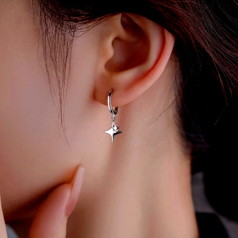 Sterling Silver Luxury Star Earrings