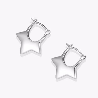 Sterling Silver Luxury Star Earrings