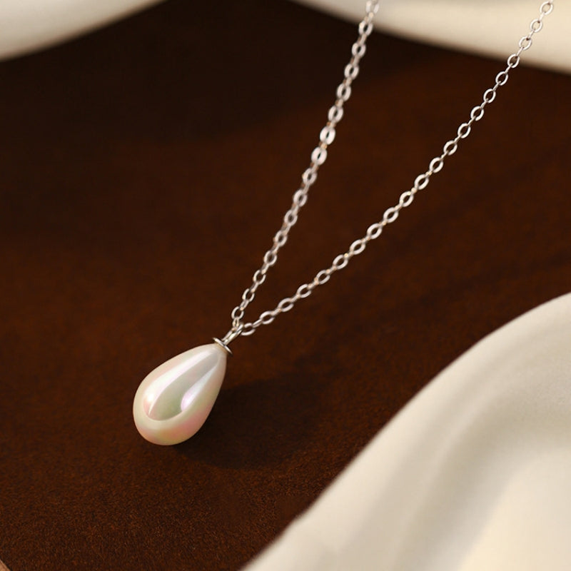 Sterling Silver Luxury Water Drop Pearl Necklaces