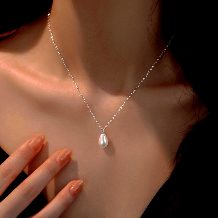 Sterling Silver Luxury Water Drop Pearl Necklaces