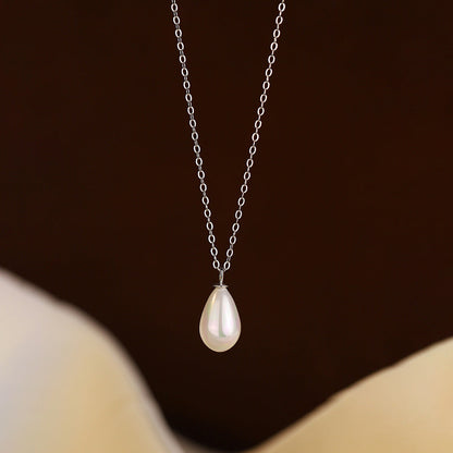 Sterling Silver Luxury Water Drop Pearl Necklaces