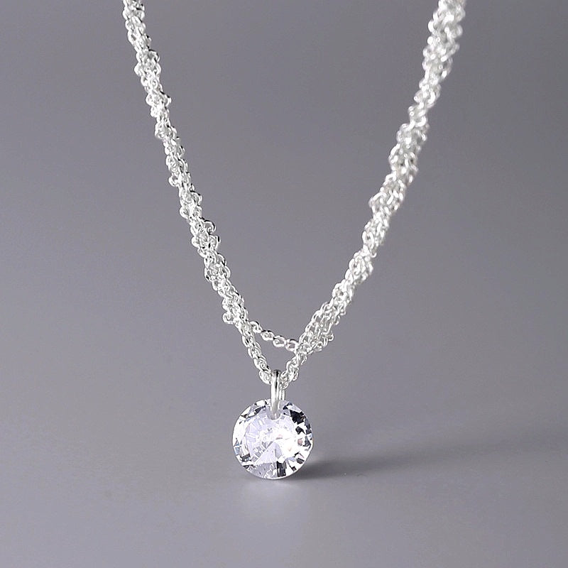 Sterling Silver Luxury Zircon Multi-Layer Braided Necklace