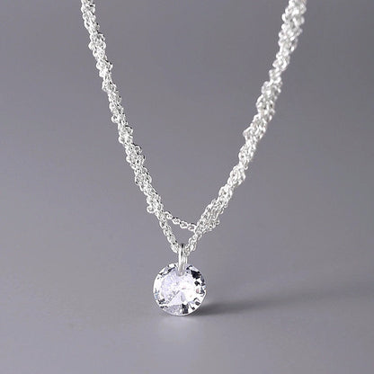 Sterling Silver Luxury Zircon Multi-Layer Braided Necklace