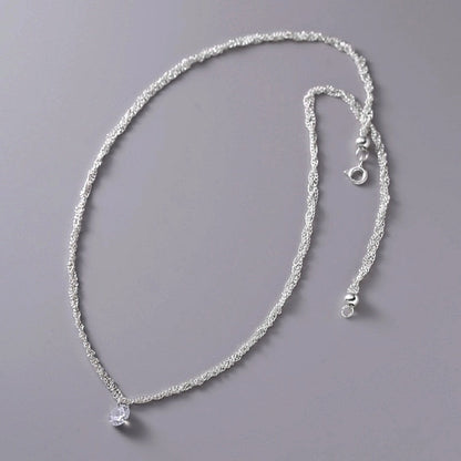 Sterling Silver Luxury Zircon Multi-Layer Braided Necklace