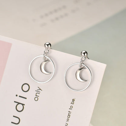 Sterling Silver Moon Earrings