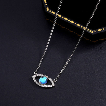 Sterling Silver Moonstone Devil's Eye Necklace
