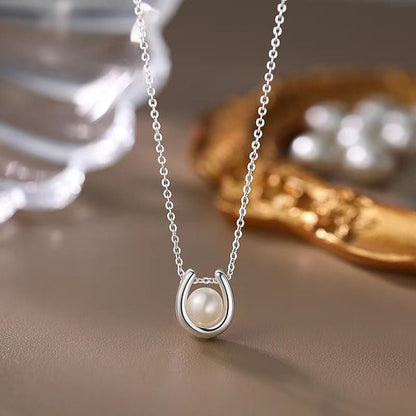 Sterling Silver Natural Pearl Necklace