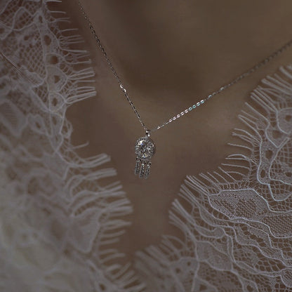 Sterling Silver One Carat Moissanite Necklace