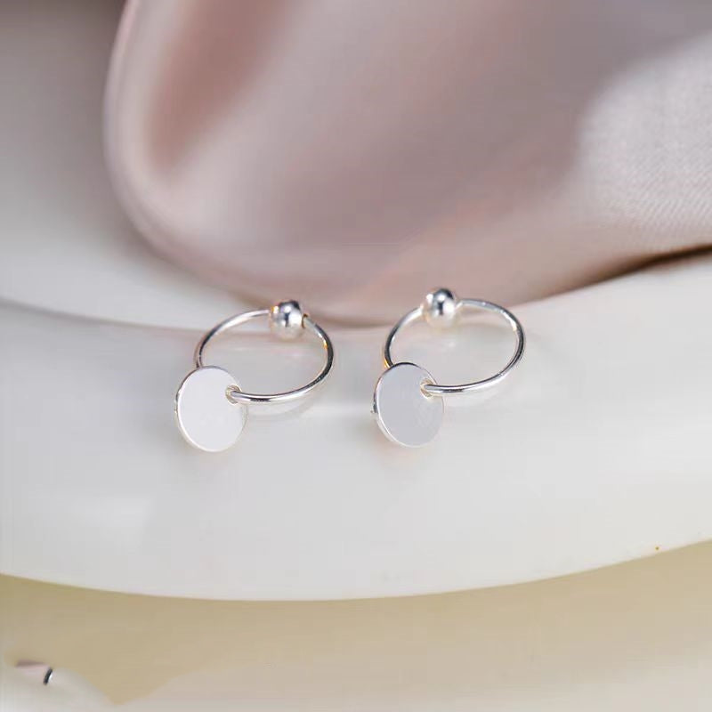 Sterling Silver Personalized Disc Earrings