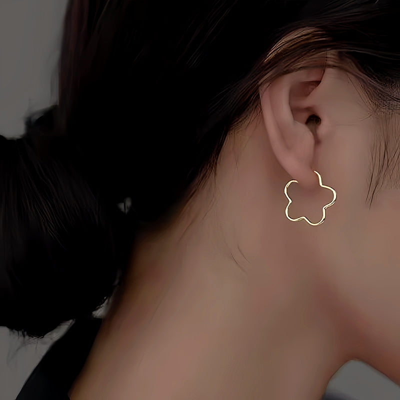 Sterling Silver Petal Flower Earrings