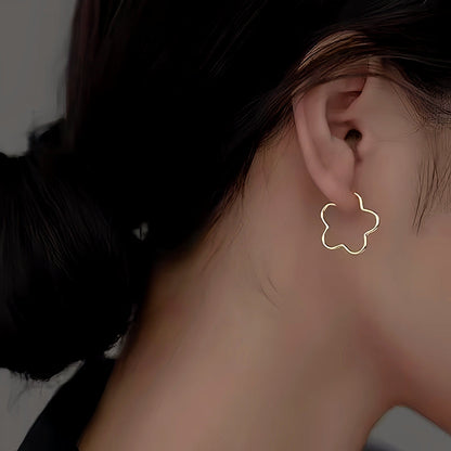 Sterling Silver Petal Flower Earrings