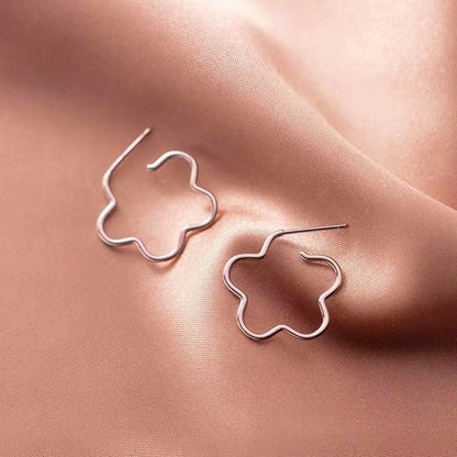 Sterling Silver Petal Flower Earrings