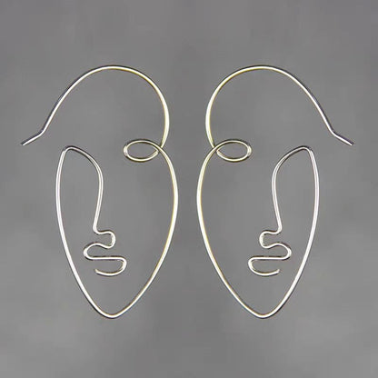 Sterling Silver Picasso Face Earrings
