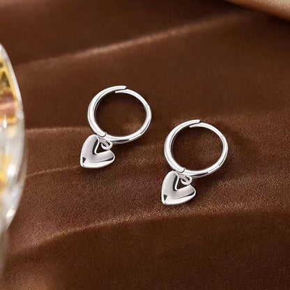 Sterling Silver Polished Heart Earrings