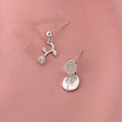 Sterling Silver Rose Earrings