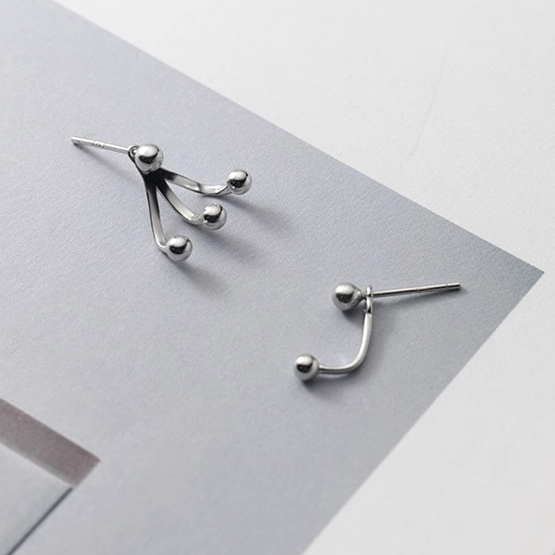 Sterling Silver Round Bead Earrings