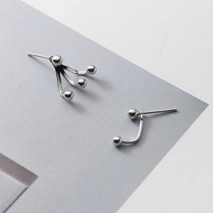 Sterling Silver Round Bead Earrings
