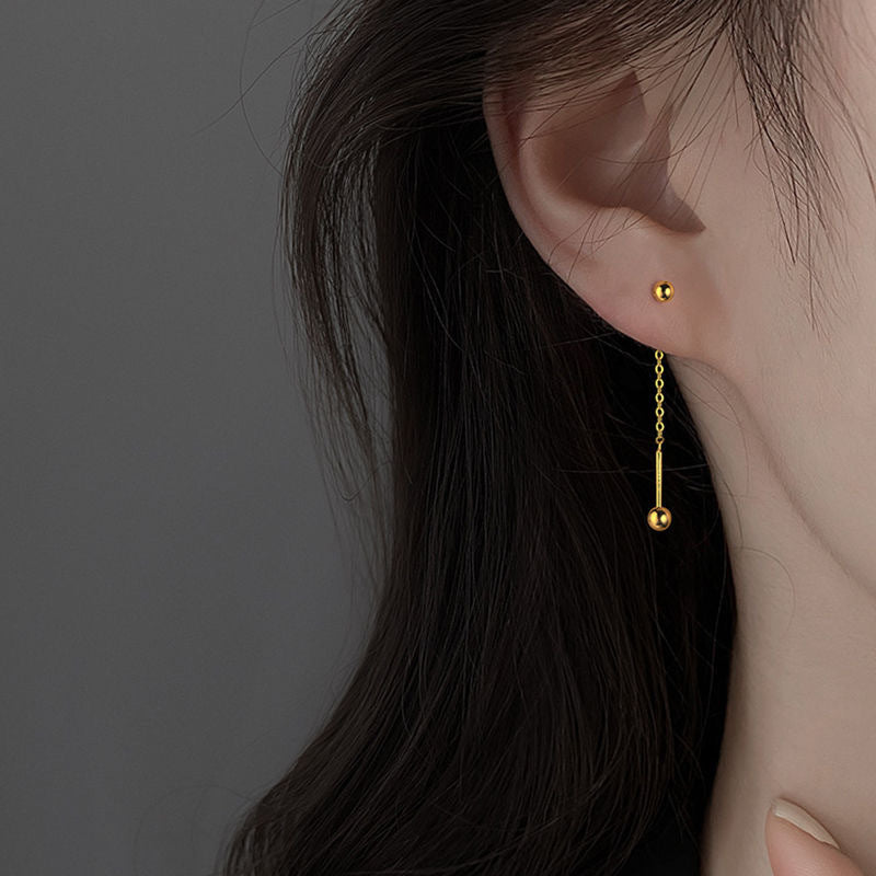 Sterling Silver Screw Chain Earrings