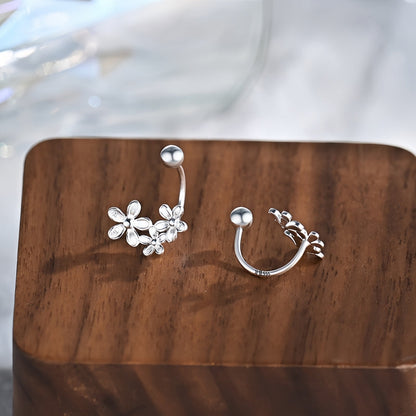 Sterling Silver Screw Flower Earrings