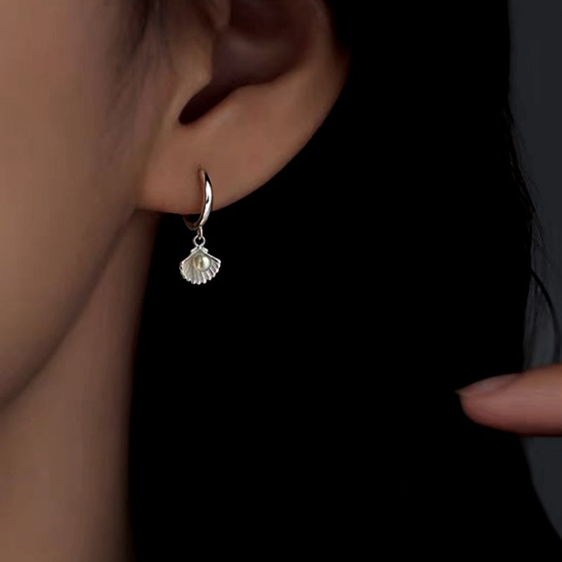 Sterling Silver Shell Pearl Earrings