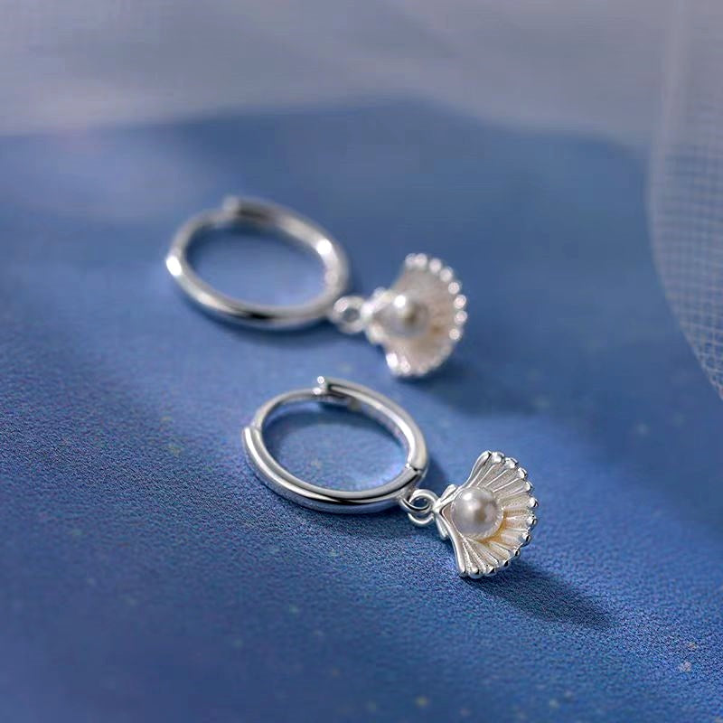 Sterling Silver Shell Pearl Earrings