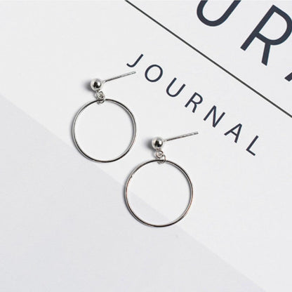 Sterling Silver Simple Circle Earrings