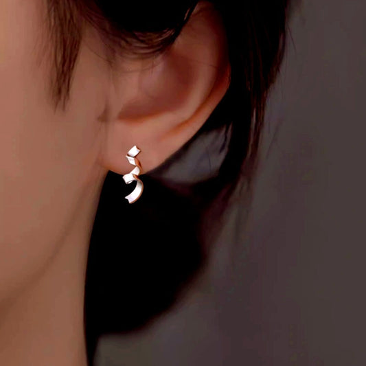 Sterling Silver Simple Curved Earrings